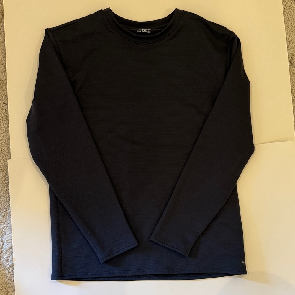 BCG Men's Cold Weather Mock Long Sleeve Top - Dark Grey L